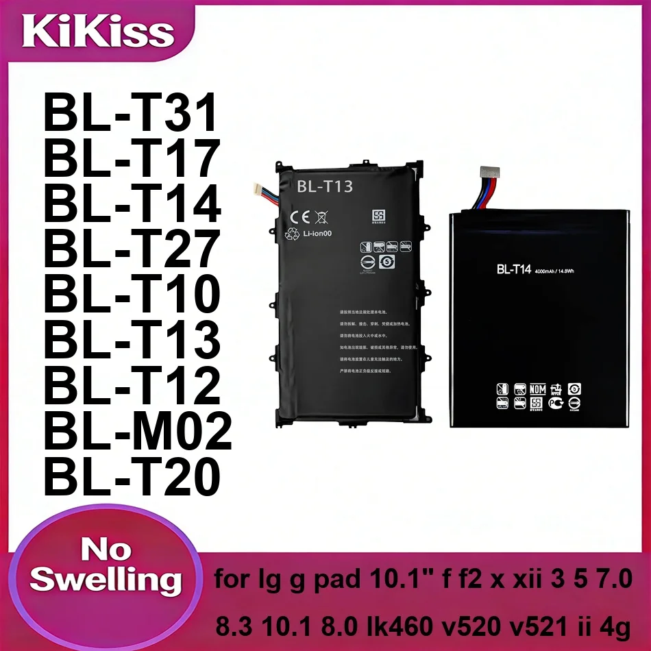 

3000-8200mAh Tablet Battery For LG g Pad 10.1" f F2 x Xii 3 5 7.0 8.3 10.1 8.0 LK460 V520 V521 II 4G BL-T17 BL-T14 BL-T12