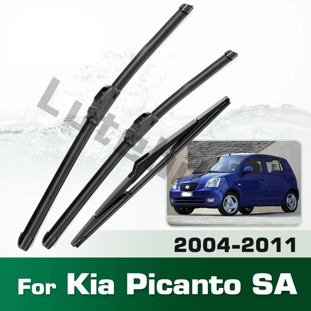 Scheibenwischer vorne und hinten, Set für Kia Picanto SA MK1 2004–2011, Windschutzscheibe, Windschutzscheibe, Fensterbürsten, 22 Zoll + 16 Zoll + 12 Zoll