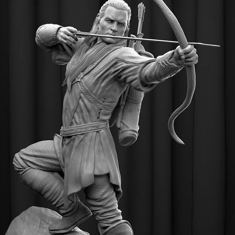 Figurine modèle en résine elfique Prince Gk, Micro Miniature, modèle blanc imprimé en 3d, jouet, Kit non assemblé et non peint, 50mm, 75mm, 90mm