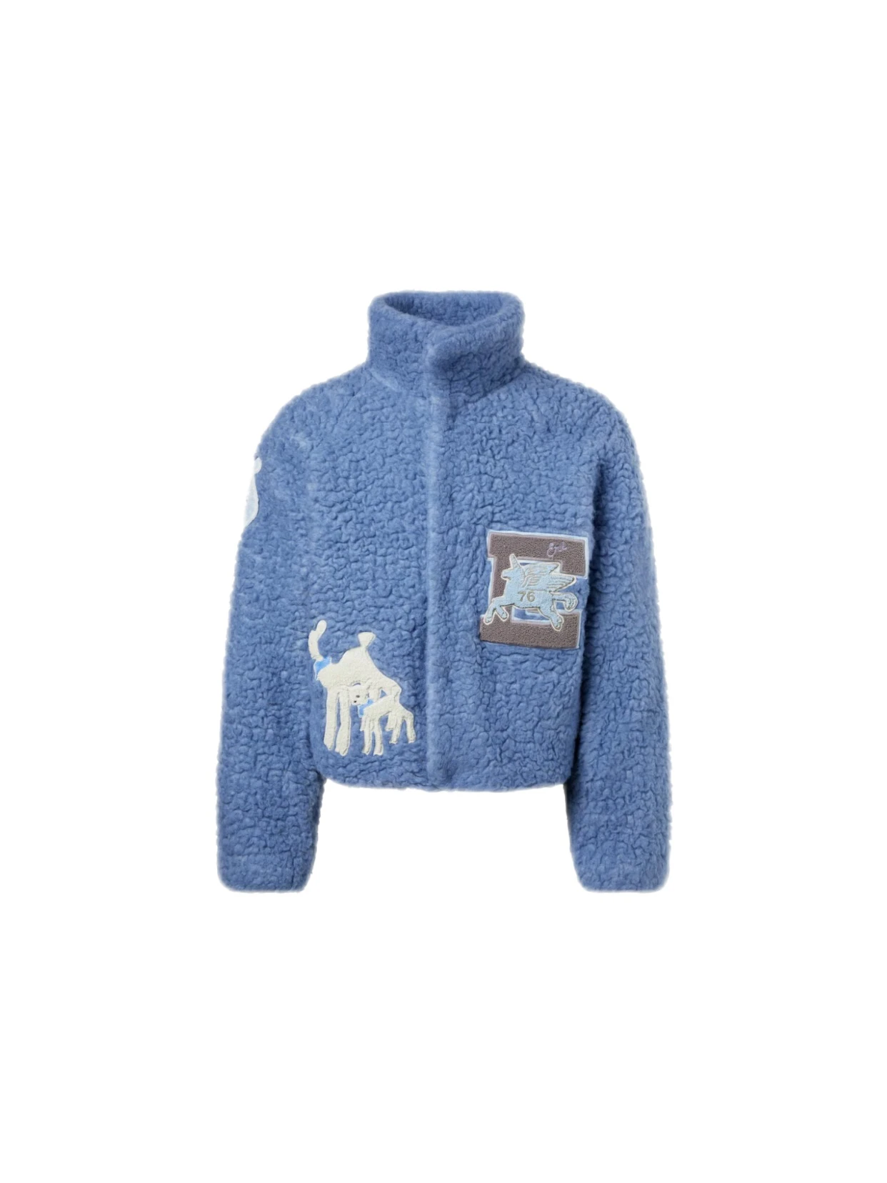 

ERL Sle Warm Fce Lined Patchwork eep Embroidered ort Wide Fit Cotton Jaet for Men And Women Casual Youth Faion