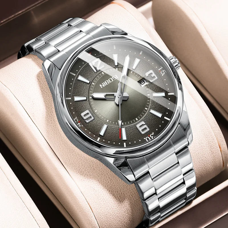 

NIBOSI Luxury Men Watch Waterproof Luminous Stainless Steel Watches Sport Quartz Clock Mens Date Business Relogio Masculino