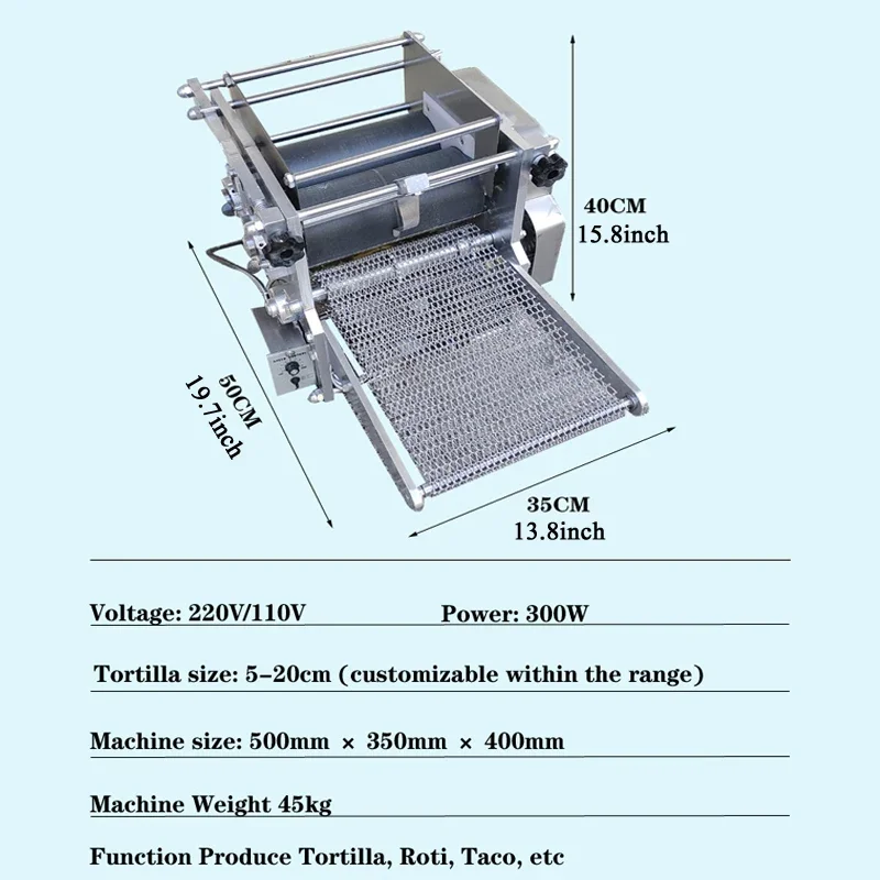 Automatic Corn Flour Tortilla Machine Pancake Bread Making Spring Roll Dumpling Wrapper Maker