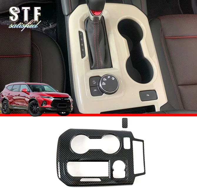 

Carbon Fiber Style Interior Gearshift Knob Cover Trim Panel For Chevrolet Blazer 2019 2020 Car Accessories Stickers