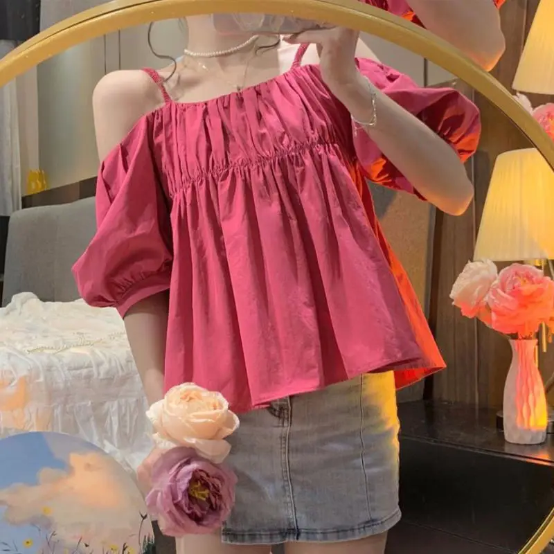 

Shirts Women Cotton Eyelet Yoke Tapered Fit Botanical Garden Pastoral Blouse For Young Women Weekend Floral Adventures　Fit