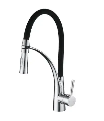 

Vidric Chrome/Black/Red copper pull out double water outlet mixing taps+Free Tube, kitchen sink hot and cold water faucet mixer