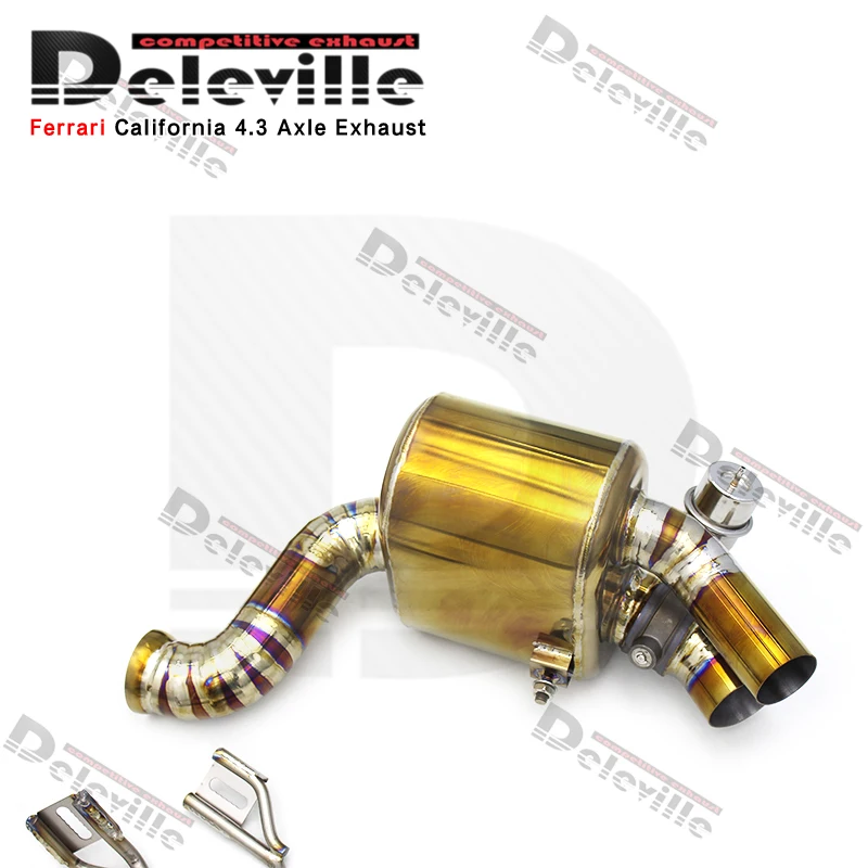 OEM Axle Back Car Exhaust Pipes For Ferrari California 4.3L 2009-2014 Vacuum Valve Titanium Muffler view 3