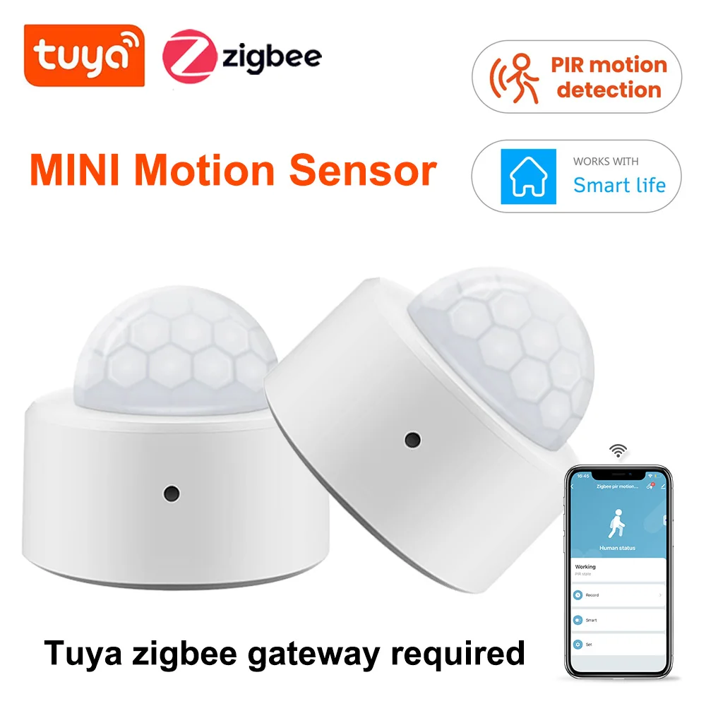 Tuya Zigbee Human Motion Sensor Smart Home Mini PIR Motion Sensor Infrared Detector Security Smart Life Works With Alexa Gateway