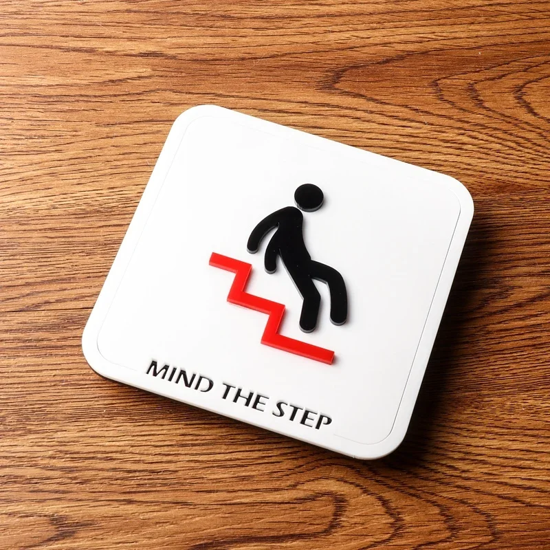 Creative Acrylic Signage Surveillance Cue Sign Beware of Steps Beware of Slippery Floor Warning Sign WIFI Network Reminder Sign