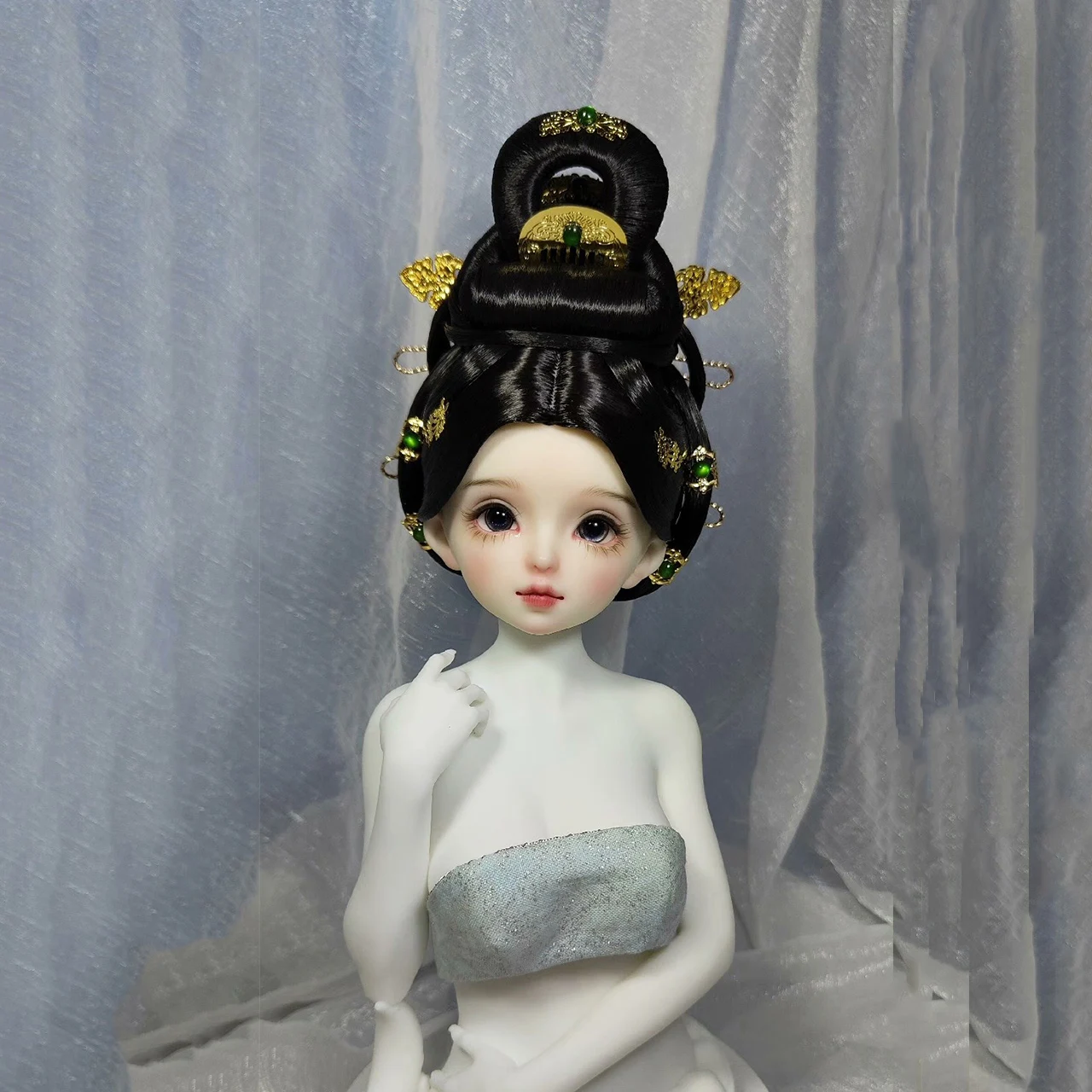 

1/6 1/4 1/3 Scale Ancient Costume BJD Doll Wigs Chinese Hanfu Vintage Hair Fairy Wig For MSD SD13 Girl SSDF Accessories A2045