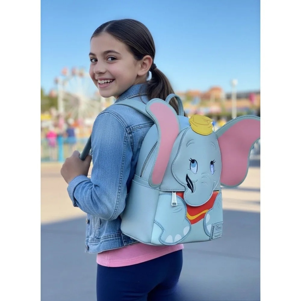 Dumbo Figuraler Dumbo Mini Rucksack Cosplay Leather Backpack Mini Backpack Stitch Lady Double Shoulder Backpacks