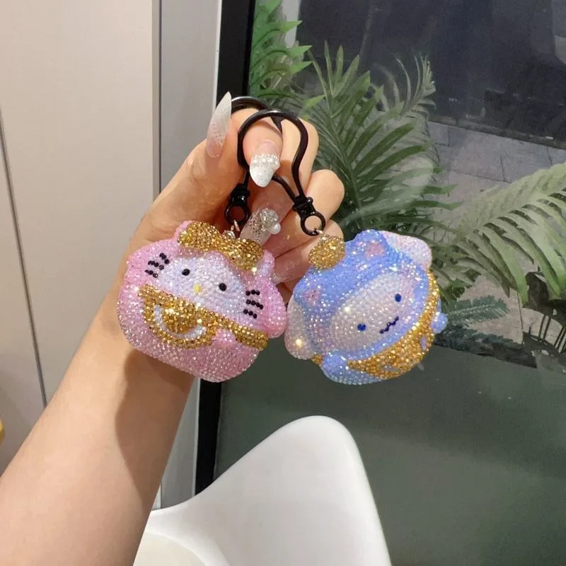 

Sanrio My Melody PomPomPurin Anime Kawaii Ins Diy Diamond Keychain Pendant Cute Kuromi Handmade Bag Decoration Gifts for Kids