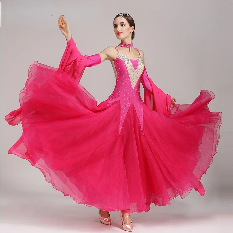 

Waltz Dance Dress Modern Foxtrot Dance National Standard Women Ballroom Costumes High Quality Flamenco Big Skirt Waltz Dress