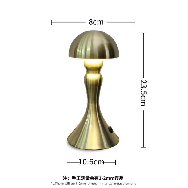 Postmodern Minimalist Metal Mushroom Floor Lights Rechargeable LED Luminaries Bedroom Bedside Hotel Study Atmosphere Table Lamps