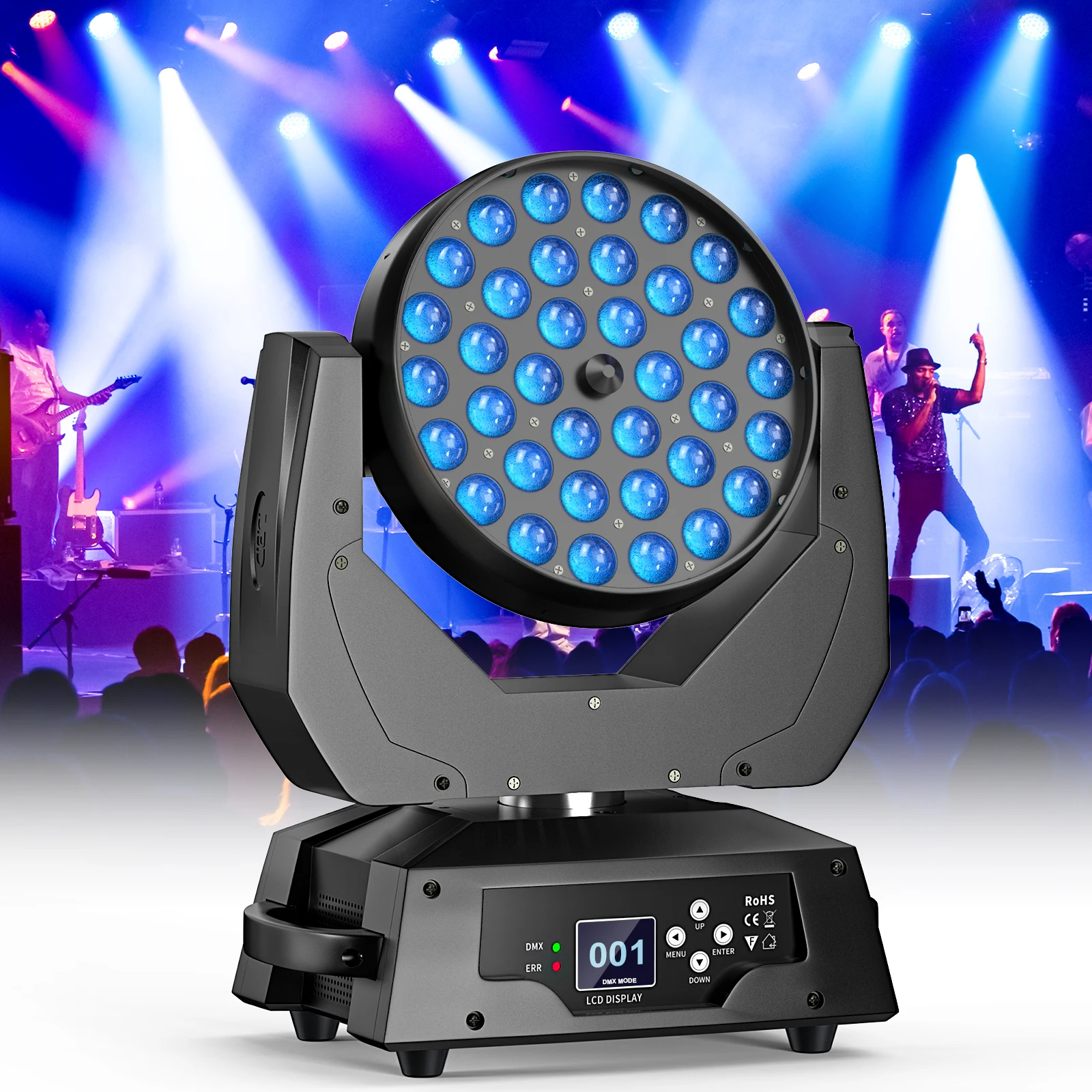 

36 LED 4-in-1 RGB Lights Par Disco Light DJ Stage Fieryzeal DMX Light Sound Activated for Nightclub Party Disco