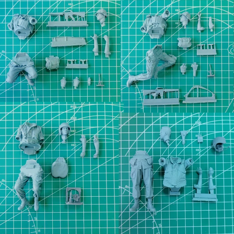 1/16 Schaal Gegoten Hars Figuur Model Kit Gepantserde Personeel Carrier Crew & Infantrymen 4-figuren (geen auto) Ongemonteerd Ongeverfd