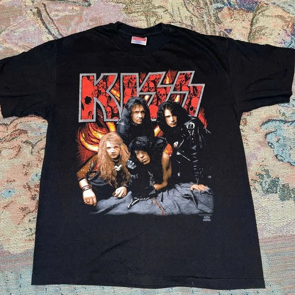 

Vintage Kiss Revenge T-Shirt Tour Size Large Pop Metal Rock Band 2024 graphic harajuku men clothing oversized streetwear summer