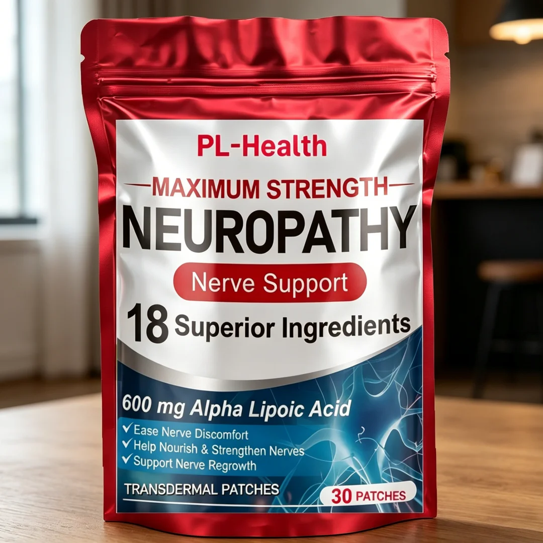 30 Patchs Transdermiques de Soutien pour la Neuropathie avec Acide Lipoïque – Soulagement Optimal des Mains, des Orteils et des Pieds, Meilleur Soulagement des Symptômes Périmédiatiques