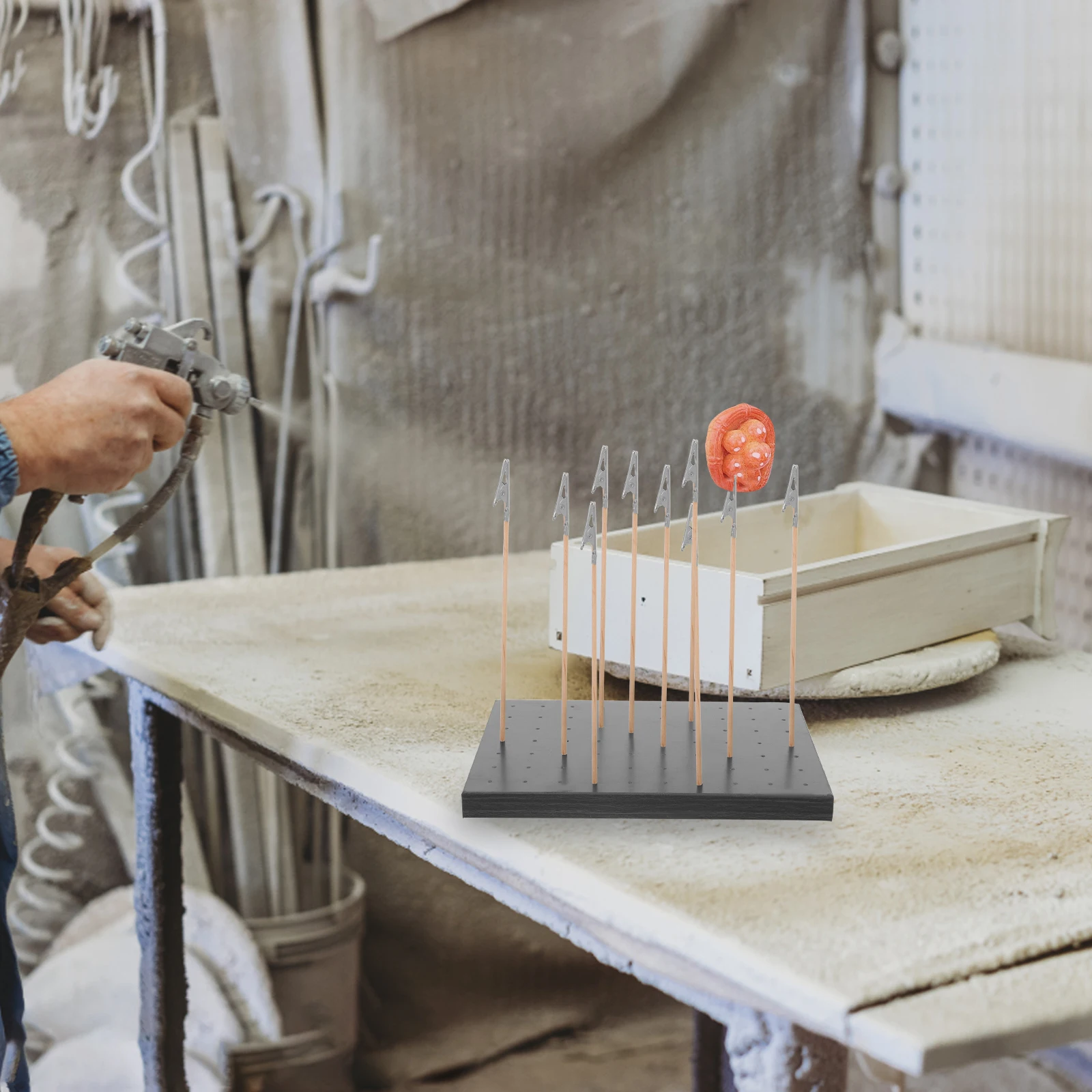 

Spray Paint St Set Coloring Clip Base Models Rack Modeling Tool Large Wooden Board Bamboo Kit Adjustable Alligator Clamp Model