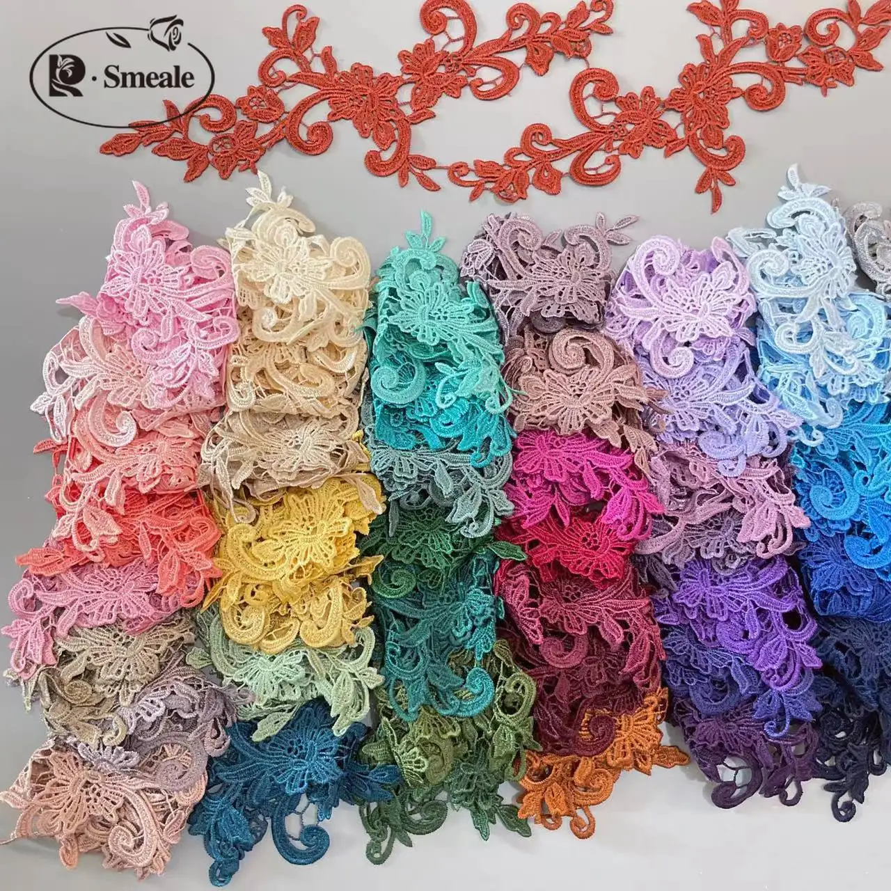 Europäischer Stil, handgenähte, wasserlösliche Spitzenstickerei für Hochzeitskleider, Bildapplikation, handgefertigte DIY-Bekleidungsaccessoires – Detail 7