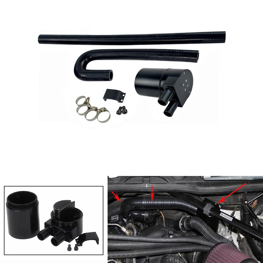 Aluminum Alloy Reservior Oil Catch Can Tank with Radiator Hose for -BMW N54 335I 135I E90 E92 E82