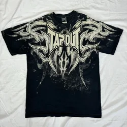 Tapout T-Shirt Y2K Streetwear Men's Hip Hop Letter Graphic Print Oversized T-Shirt Harajuku Crew Neck Cotton Short Sleeve Top