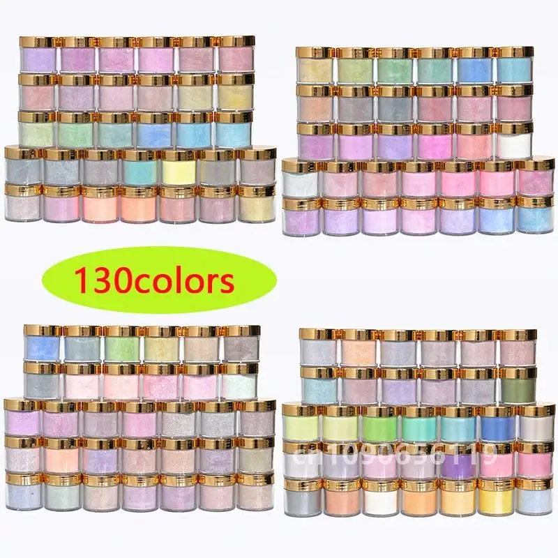 10PCS  1oz/jar Fast Dry Nail Acrylic Powder 2 In 1 French Nails randomly colors  Glitter Gel Polish Nail Lacuqer Cosmetic Powder