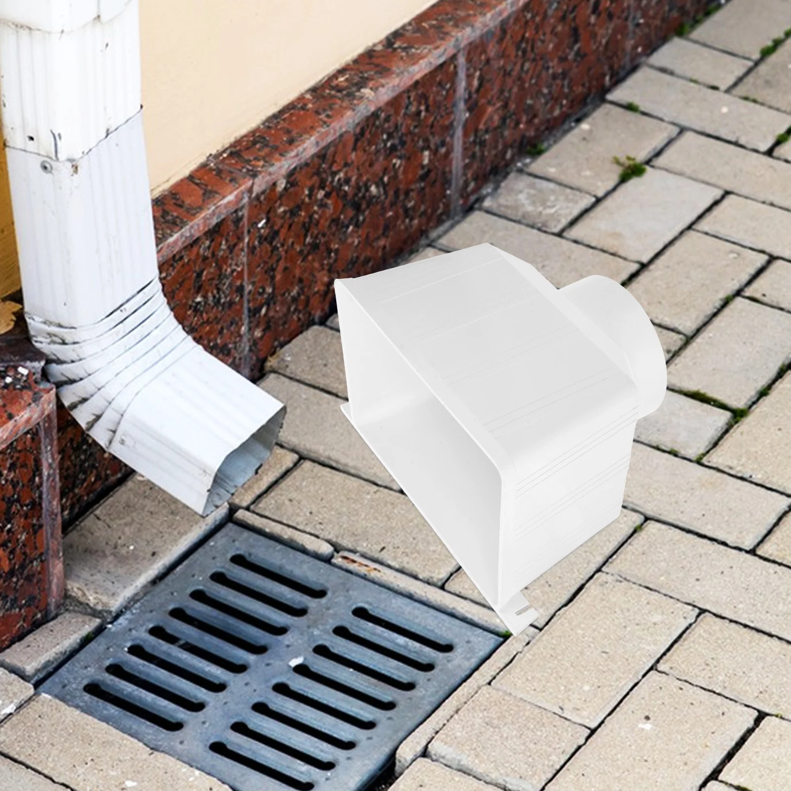 

Plastic Rainwater Diverter Gutter Downspout Connector Funnel Collection System Easy Installation Outdoor Use Rainwater Catching