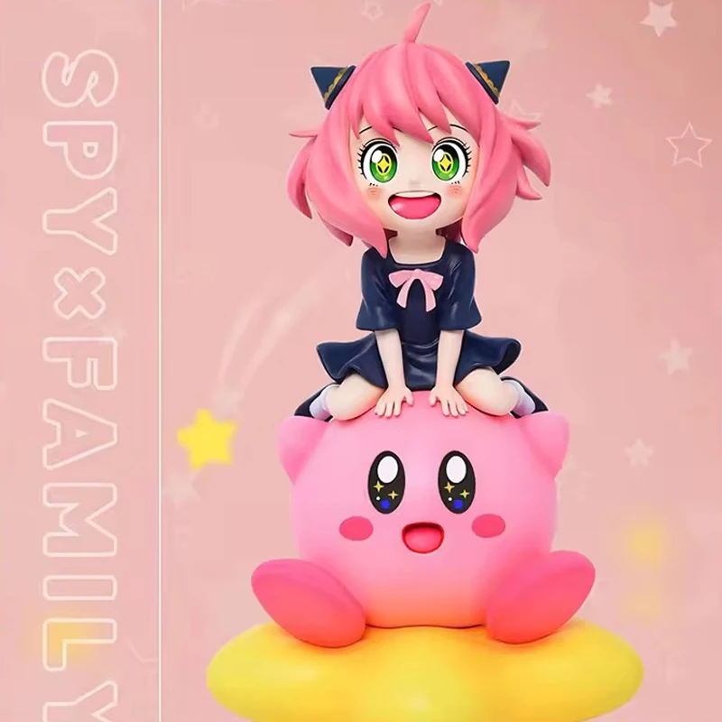 SPY×FAMILY Anya Forger 19 cm Anime Action Figure PVC da collezione Decorazione da scrivania Kirby Figurine Giocattolo personalizzato Regalo per il compleanno