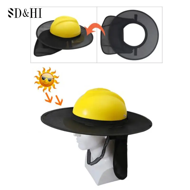 Summer Sun Protection Prevent Sunburn Construction Safety Reflective Hard Hat Neck Shield Helmet Sun Shade Reflective Stripe Kit