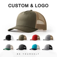 Gorra de béisbol con logotipo personalizado para hombre y mujer, gorro de béisbol Unisex con 5 paneles de colores, estilo Retro americano, protector solar de malla transpirable para conductor de camión, Verano