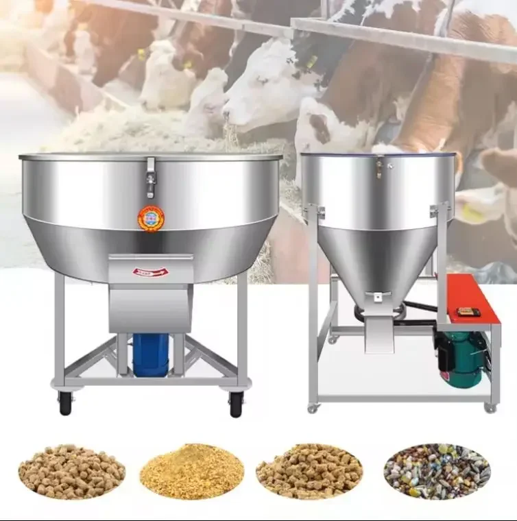 Hot sales Stainless Steel Feed Mixer Total Mixed Ration Ranch fishponds wheat pingfarm chickenfarm seedcoating powder