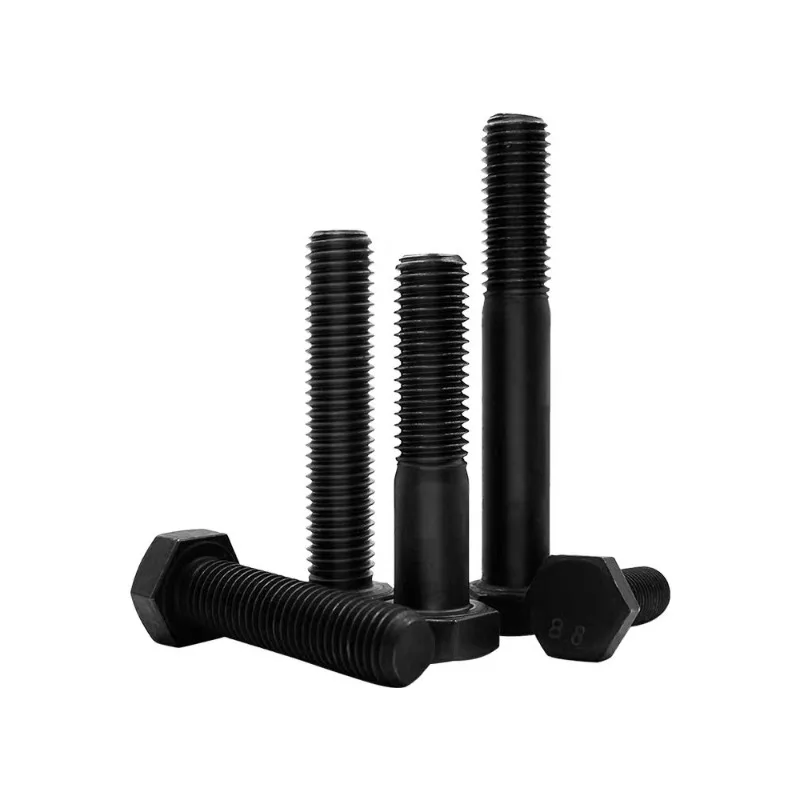 Carbon Steel Hex Head Bolts DIN933 M3 M4 M5 M6 M30 Full Partial Thread Black