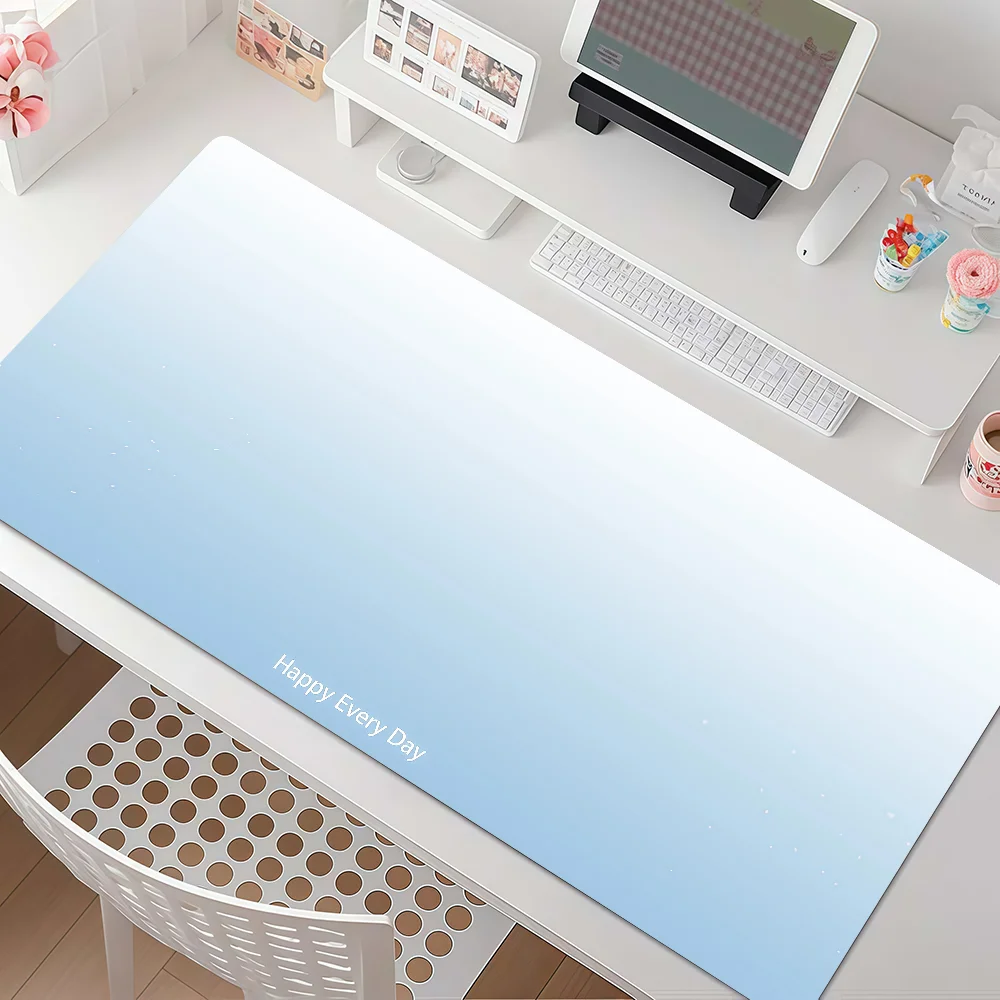 White Pink Blue Gradient Color Mouse Pad Anti Slip Rubber Edge Locked Thickened Laptop Gaming Desk Mat