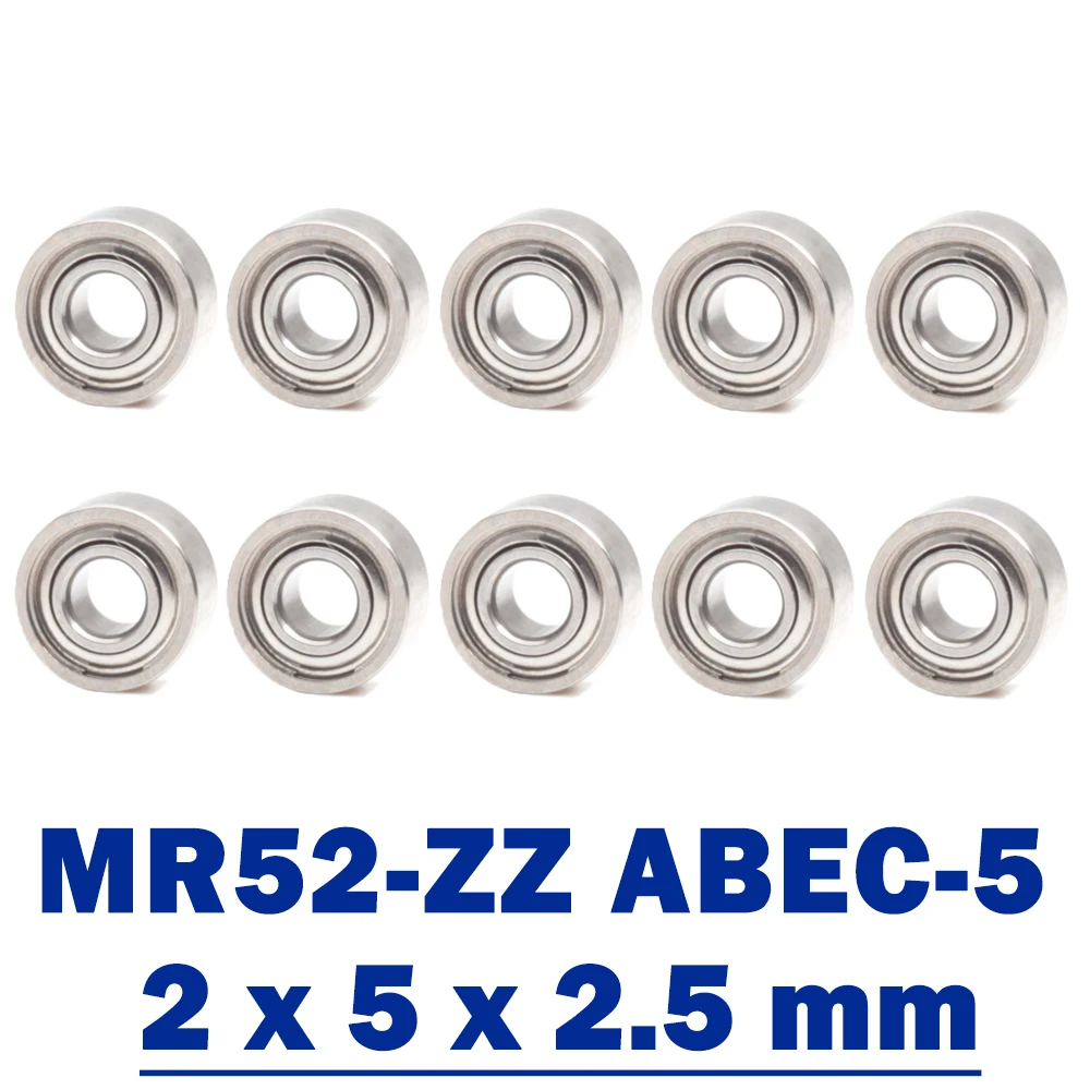 MR52ZZ Bearing ABEC-5 ( 10 PCS ) 2*5*2.5 mm Miniature MR52-ZZ Ball Bearings Good Quality L-520ZZ W52