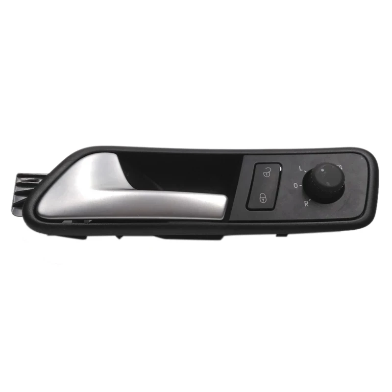 Car Inside Door Handle with Safety Door Lock Switch and Rearview Mirror Control Knob Switch for Touran 05-12