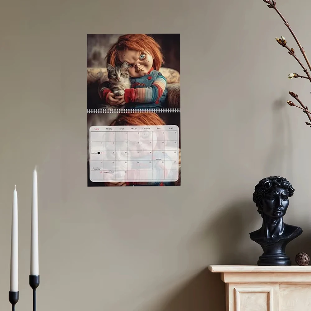 دليل الحيوانات الأليفة الداكن واللطيف السنوي لحظات مرعبة 2026 تقويم ضربة مزدوجة من جو الرعب ونمط القط العلاجي #5