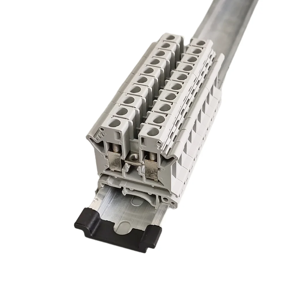 10pcs/lot UK6N UK 6N Screw Feed-through Wire Connector UK 6mm² Universal Plug Multi-Color Electrical DIN Rail Terminal Block