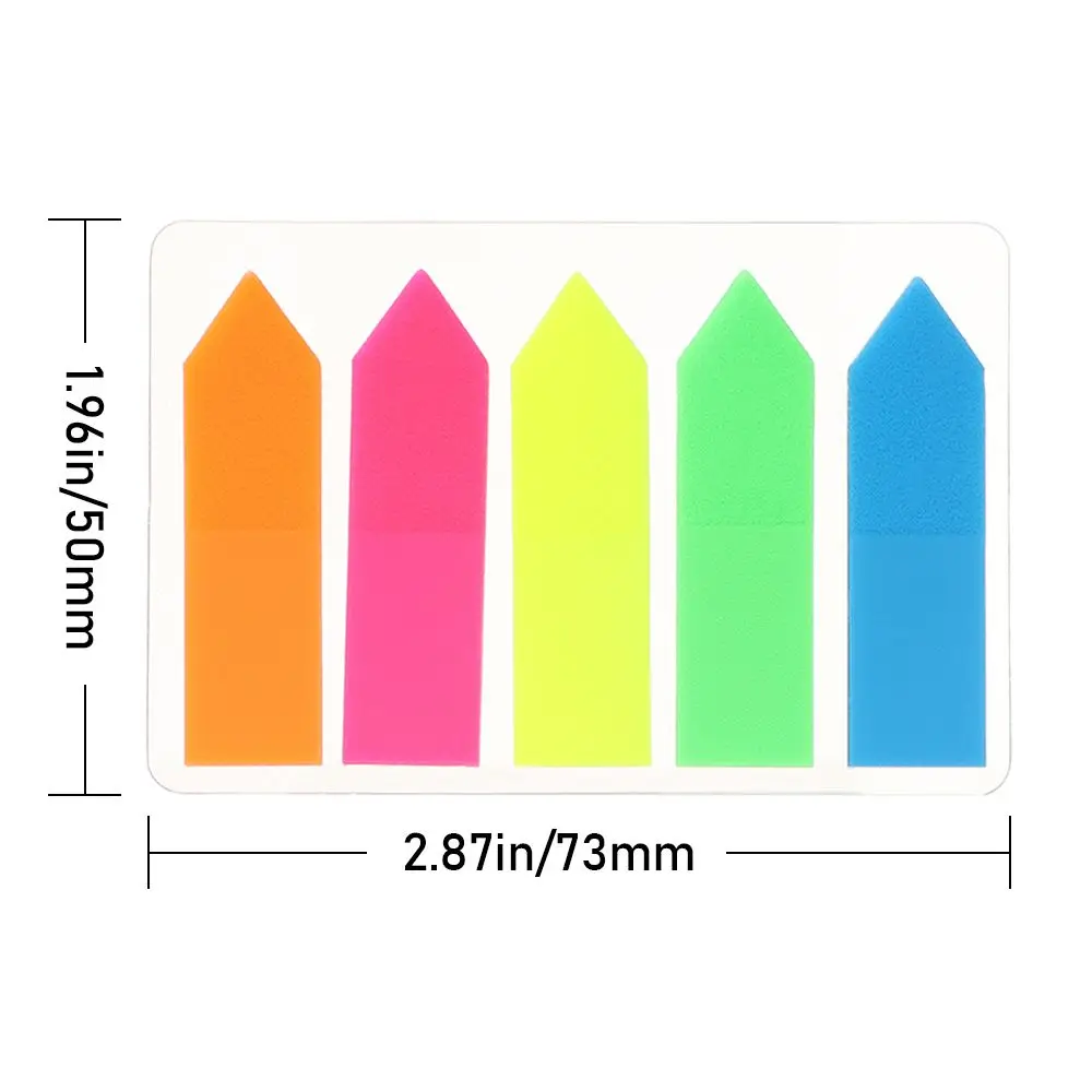 1 แพ็คสีเรืองแสง Sticky Notes Index Flags Bright สีหน้าสติกเกอร์ MeMO Pad โรงเรียนอุปกรณ์สํานักงานเครื่องเขียน