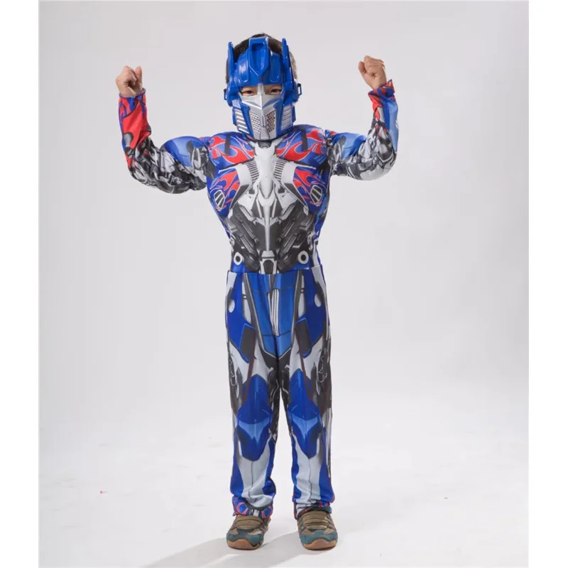 جديد 2025 أزياء الهالوين بوريم للأطفال أوبتيموس العضلات برايم بدلة سيارات روبوت بذلة للأولاد الخارق لأسبوع الكتاب بيت تشيلبير 002