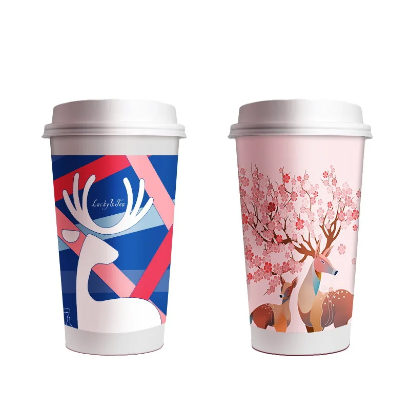 16OZ Einweg-Kaffeetassen mit Deckel zum Mitnehmen, Kaffeetassen für Getränke, Espresso-Tee, geeignet für Cafés, Büros und Zuhause