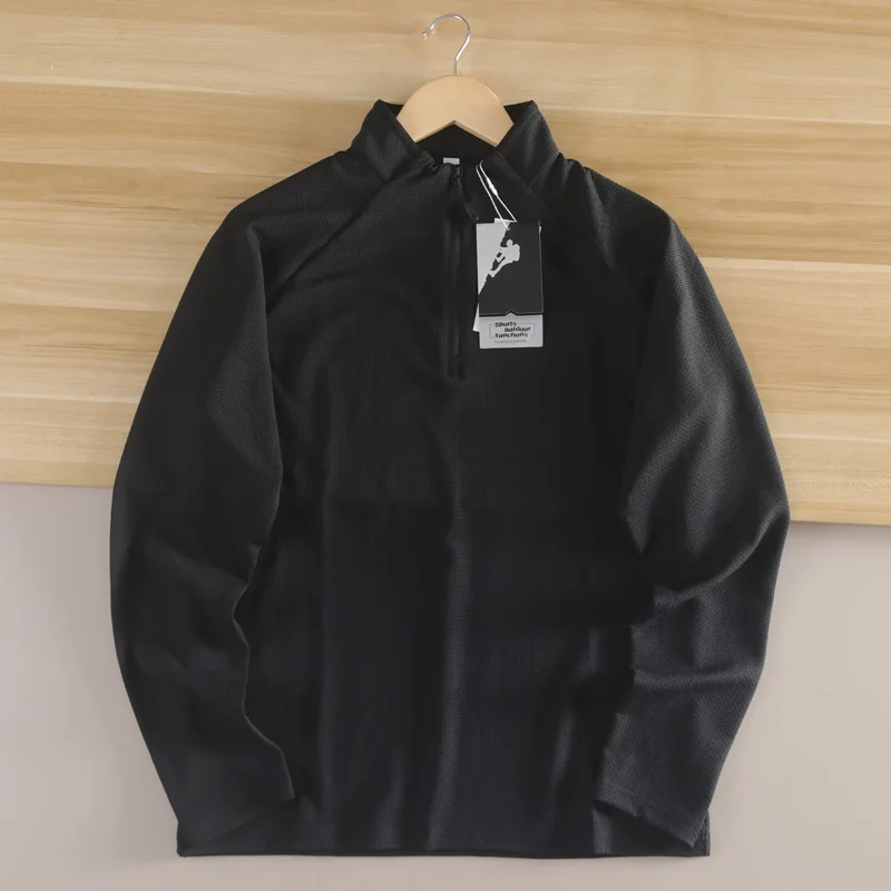 الرجال ربيع الخريف طويلة Sve قلنسوة بسحاب كوي الجافة تنفس في الهواء الطلق Faion تي شيرت الوقوف صالح الحضرية Sle لون نقي #4