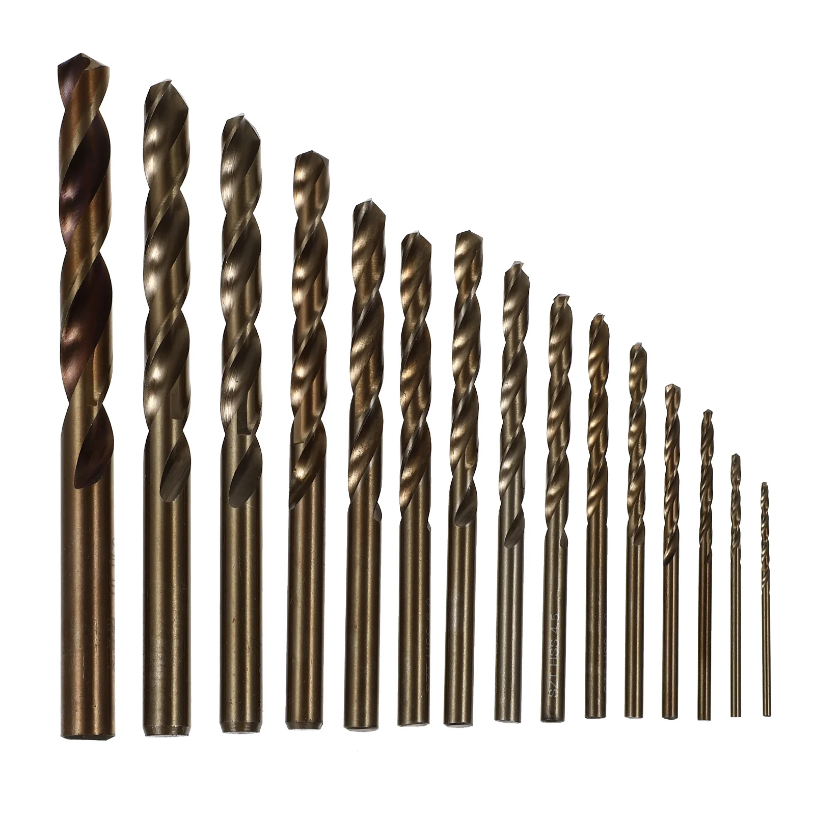 15개 고속강 드릴 비트 세트 (경화 금속, 스테인리스 스틸, 코발트 자동 중심 조정 드릴 비트 세트)