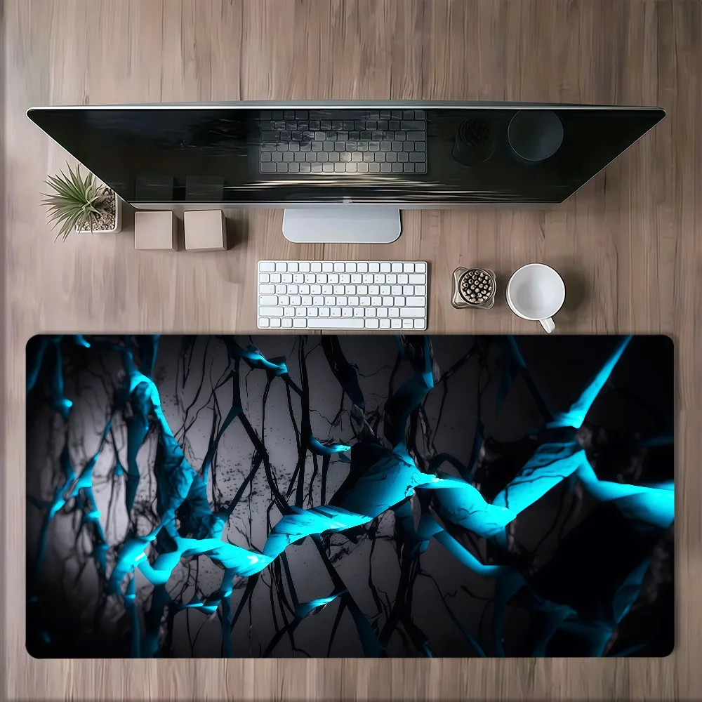 Geometric Blue Gradient Honeycomb Mouse Pad Large Non-slip Lockedge Desktop Computer Desk Mat Keyboard MousePad Office Student