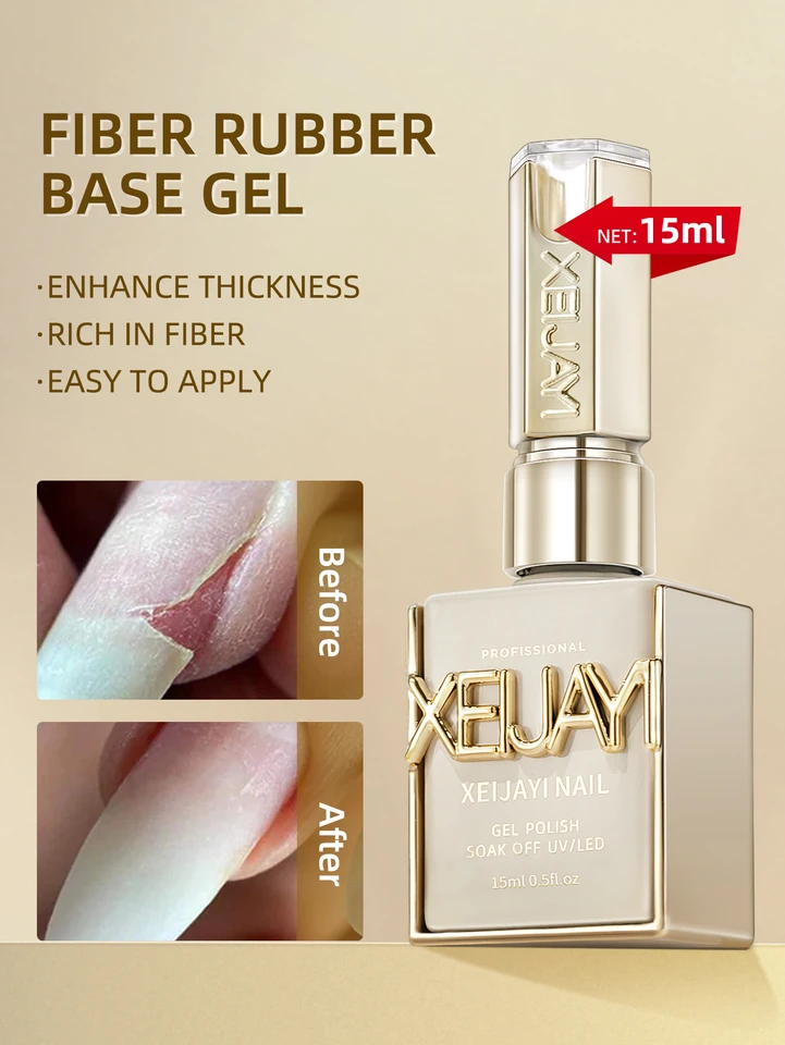 1 pieza 15ml gel base de goma fibra para uñas starter puro remojable sin limpieza esmalte gel para uñas adecuado para manicura casera DIY 2