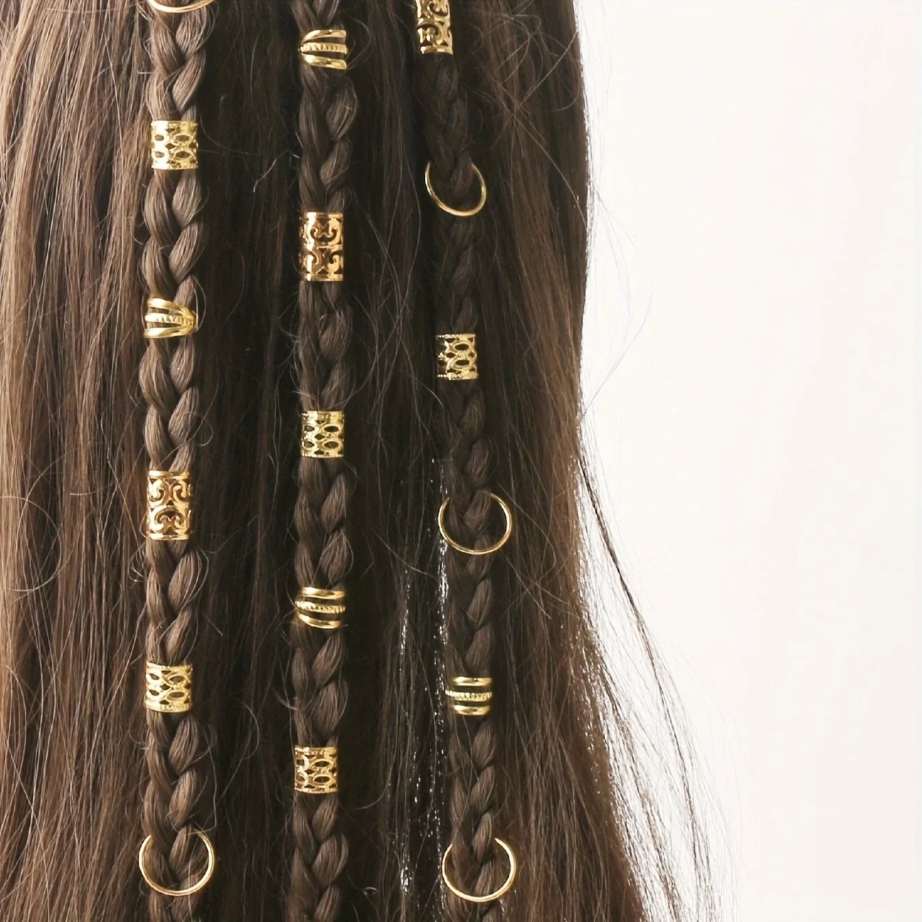 

80PCS/Set Vintage Hollow Hair Rings Alloy Hair Cuff Hair Pins Loops Hair Accessories Loc Hair Jewelry for Braids