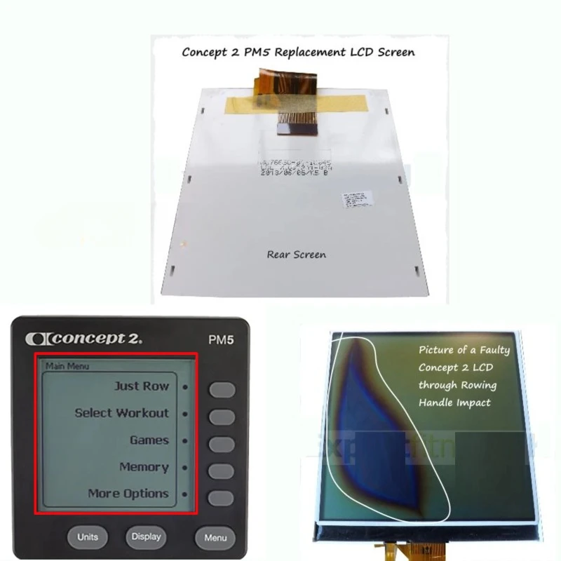 for Original New LCD Display For CONCEPT 2 (II) ROWER PM5 MONITOR LCD SCREEN