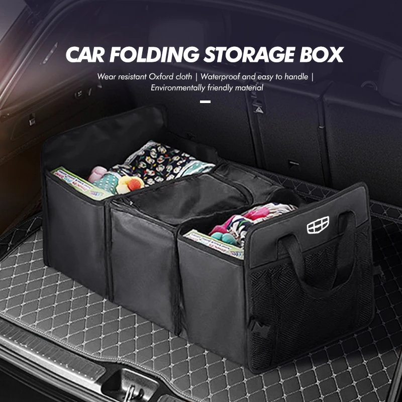 Car Trunk Organizer Fruit Food Insulated Bag Drink Storage Box For Geely Atlas pro Tugella Emgrand ec7 Coolray Geometry c gc9