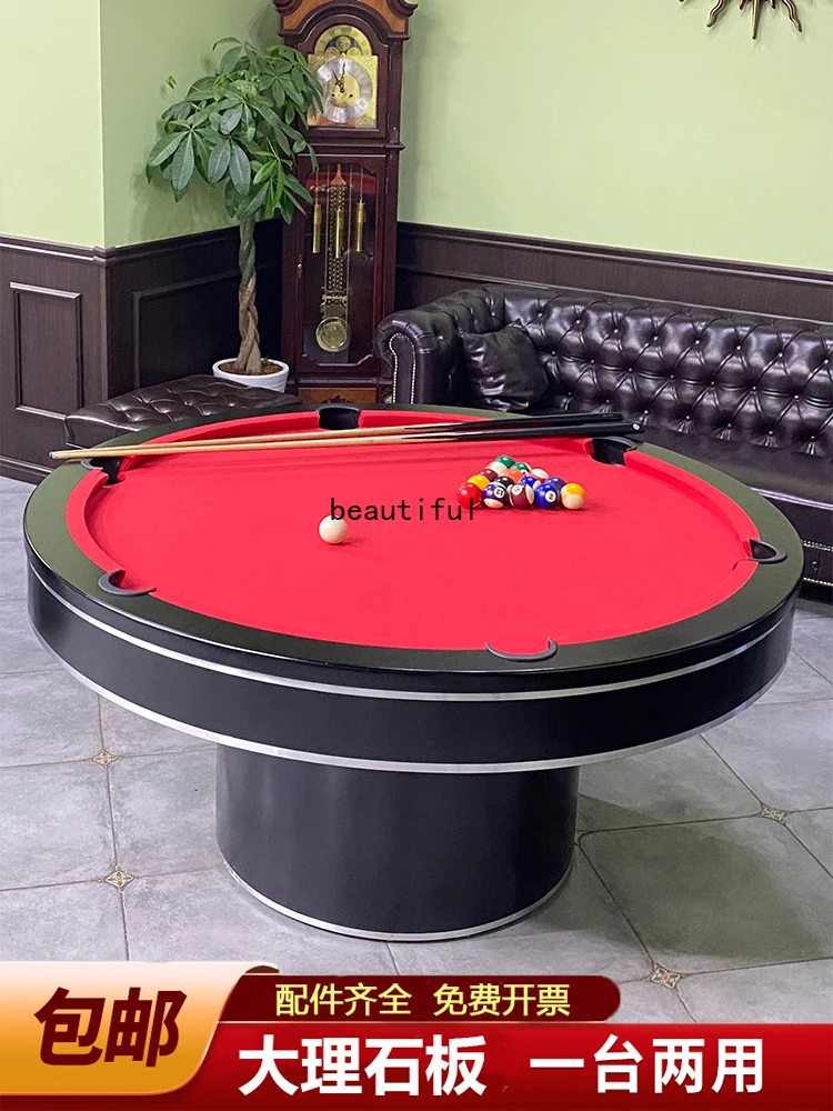 round Pool Table Marble Commercial Adult Two-in-One