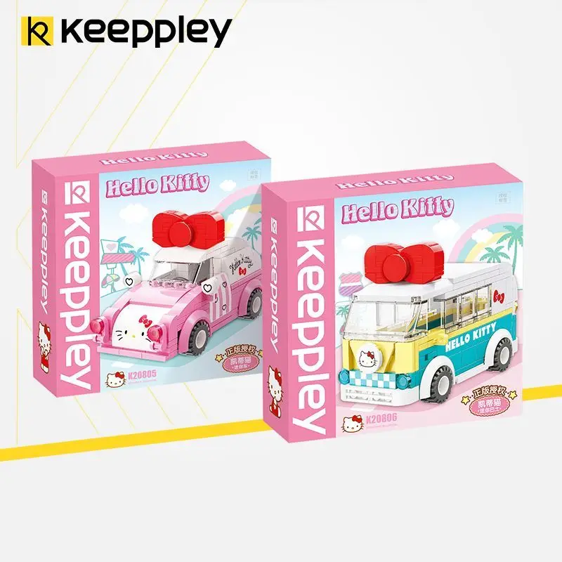 

Hello Kitty Building Blocks Car Bus Model Cartoon Blocks Assembly Toy Children DIY Bricks Toy Desktop Decoration Birthday Gifts