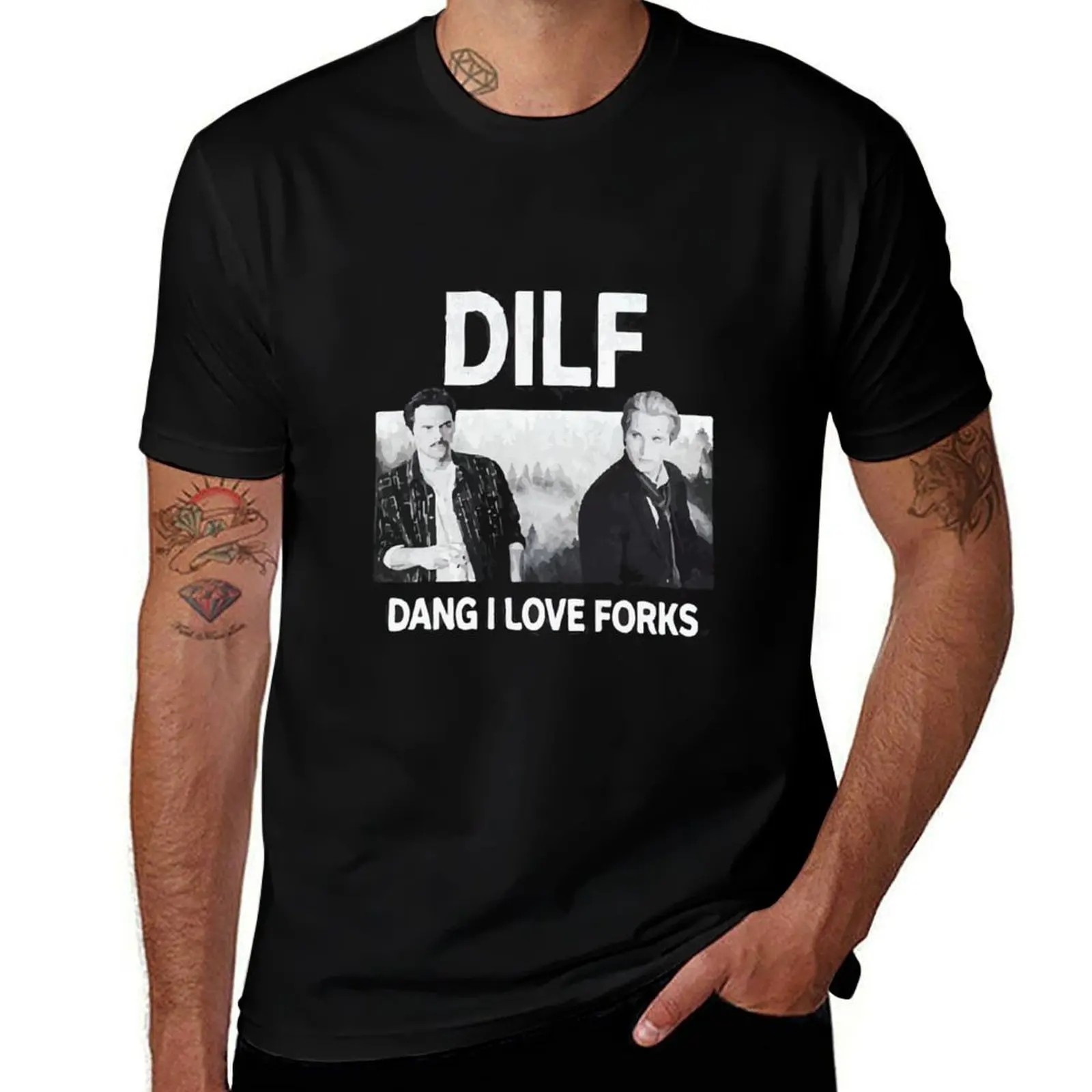 

dilf dang i love forks vintage T-Shirt man t shirt designer t shirt man plain T-Shirt
